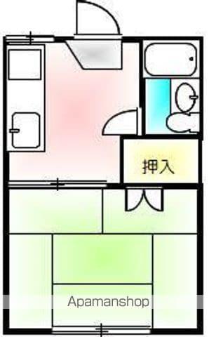 溝渕ハイツ(1K/1階)の間取り写真