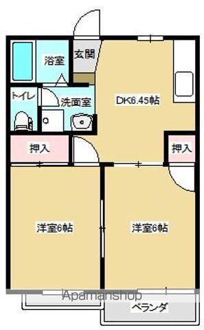 グリーンコーポ(2DK/2階)の間取り写真