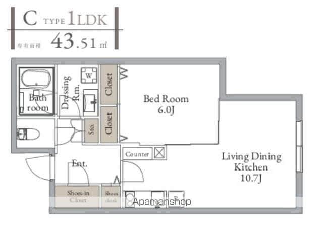 LIVEFLAT西荻窪(1LDK/B1階)の間取り写真