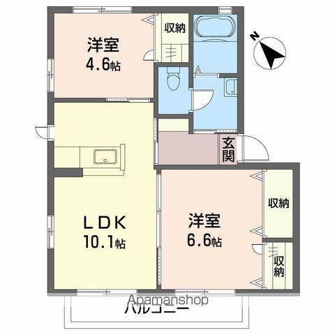 シャーメゾンソレイユC棟(2LDK/1階)の間取り写真