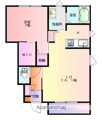 ルイ・アビタシオンB(1LDK/1階)の間取り写真
