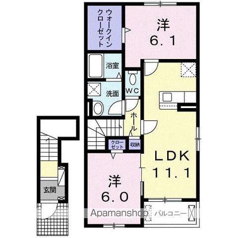 エベントⅢ(2LDK/2階)の間取り写真