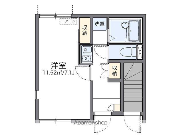 レオネクストグラティテュードⅠ(1K/1階)の間取り写真