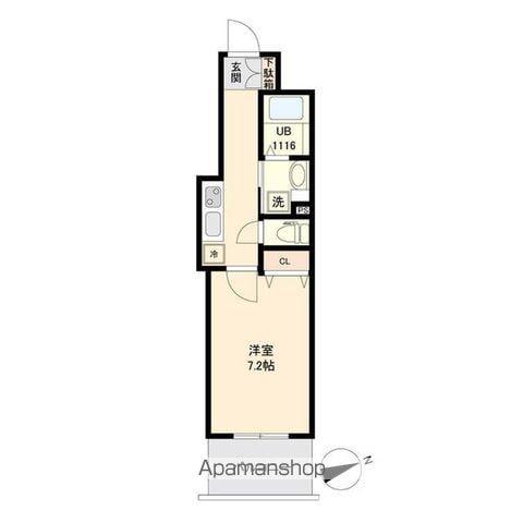 ブリリアンクラス榴岡(1K/3階)の間取り写真