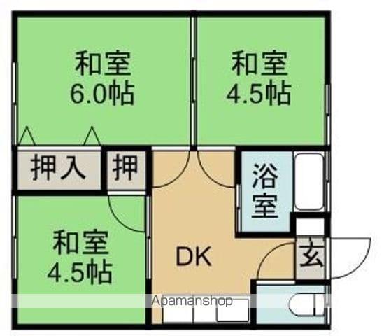西山アパート(3DK/1階)の間取り写真