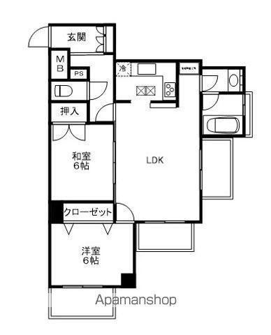 エクセリオンヒルズ後町(2LDK/3階)の間取り写真