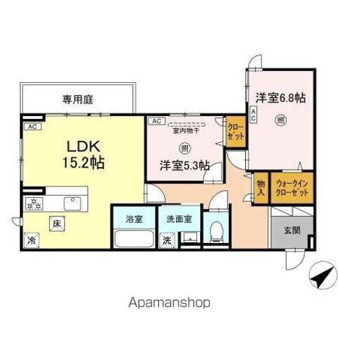 プラーナ(2LDK/1階)の間取り写真