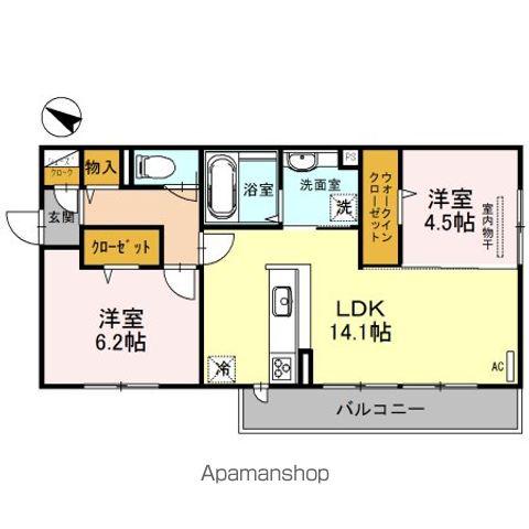 ラディアコート(2LDK/3階)の間取り写真