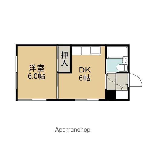 コーポきむらⅢ(1DK/2階)の間取り写真