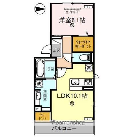 ナピカⅡ(1LDK/2階)の間取り写真