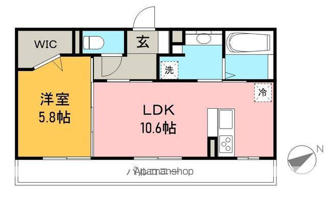 ペリゴール・ブラン(1LDK/1階)の間取り写真