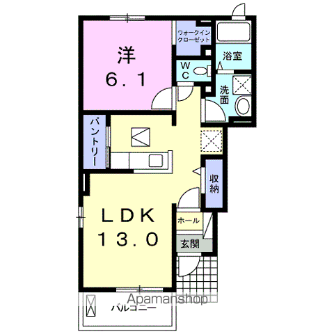 コーポ スワン Ⅲ(1LDK/1階)の間取り写真