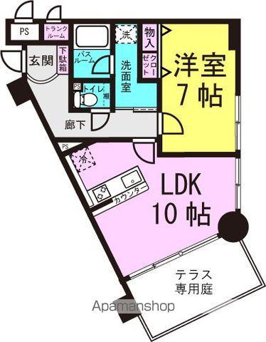 コスモ塚口南Ⅰ(1LDK/1階)の間取り写真