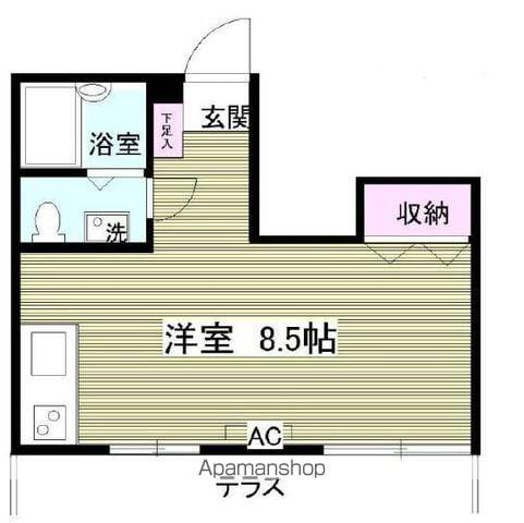 ブランカーセ(ワンルーム/1階)の間取り写真