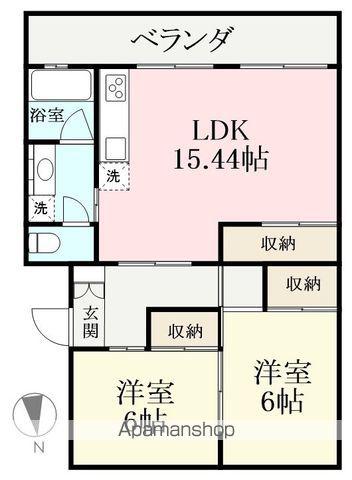 南ハイツ(2LDK/1階)の間取り写真