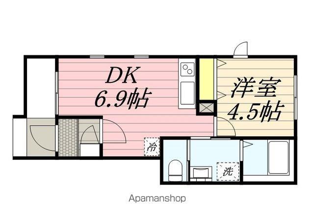 ディライト薬円台A棟(1DK/1階)の間取り写真