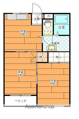 アゼール(2DK/3階)の間取り写真