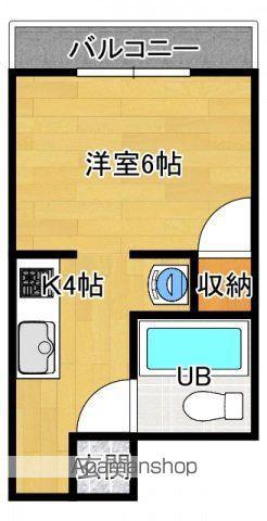 ドミール堀口(1K/2階)の間取り写真