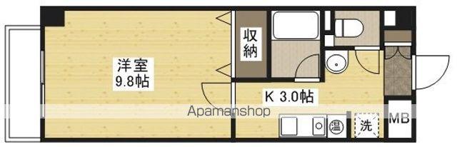 メゾン富士見町(1K/12階)の間取り写真