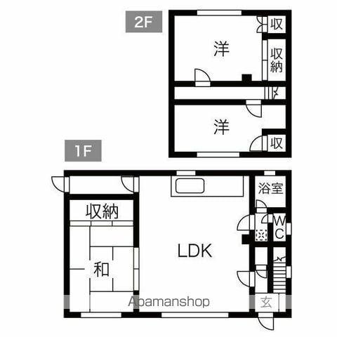 札沼線 太平駅 徒歩12分 2階建 築47年(3LDK)の間取り写真