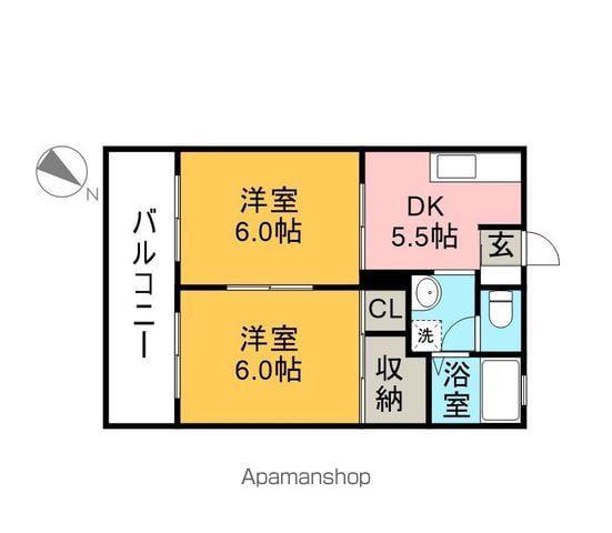 シャルムF・T B棟(2DK/1階)の間取り写真
