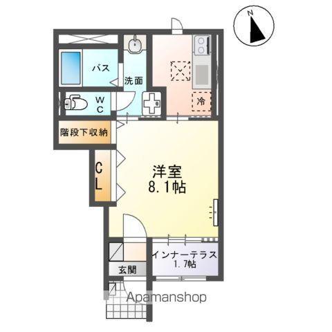 メゾン・ド・アンソレイユ(1K/1階)の間取り写真