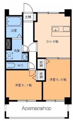 MINE古三津(2DK/2階)の間取り写真