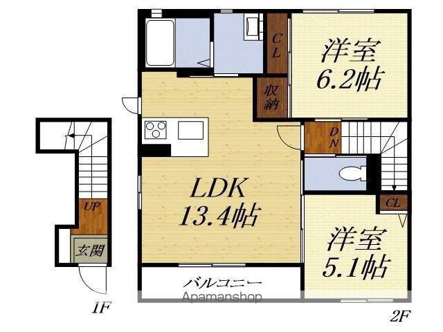ポドカーパス(2LDK/2階)の間取り写真