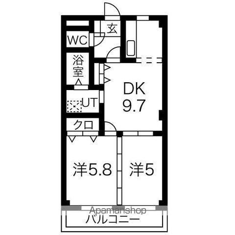 サンライズ(2LDK/2階)の間取り写真