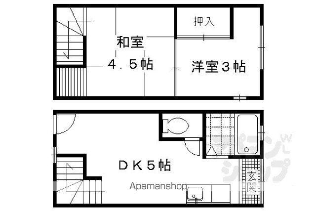 京町1丁目(2DK)の間取り写真