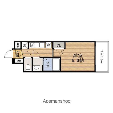PRESSANCEドームシティ(1K/6階)の間取り写真