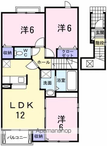 サンキャッスルS・Ⅵ(3LDK/2階)の間取り写真