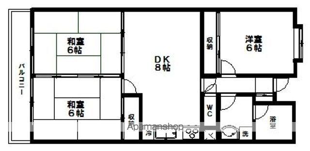 菅原レジデンスⅡ(3DK/1階)の間取り写真