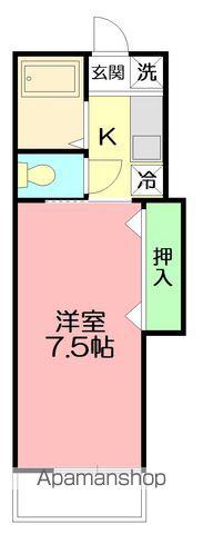 フィールド(1K/2階)の間取り写真