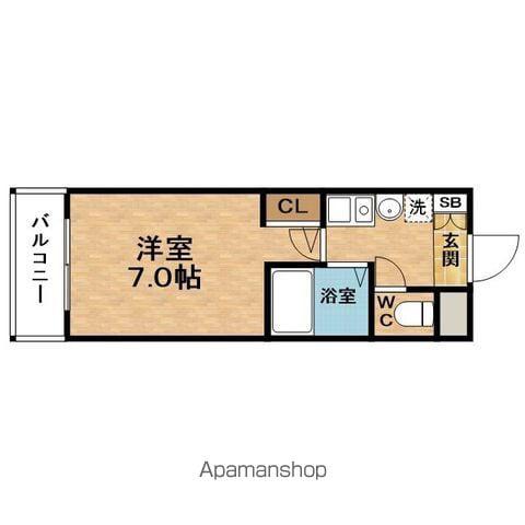 ESLEADMINAMIMORIMACHIEKIMAE(1K/5階)の間取り写真