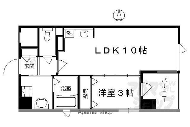 ベルエトフYII(1LDK/2階)の間取り写真