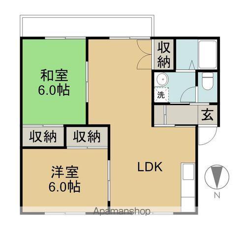 メゾン・ド・東雲(2LDK/2階)の間取り写真