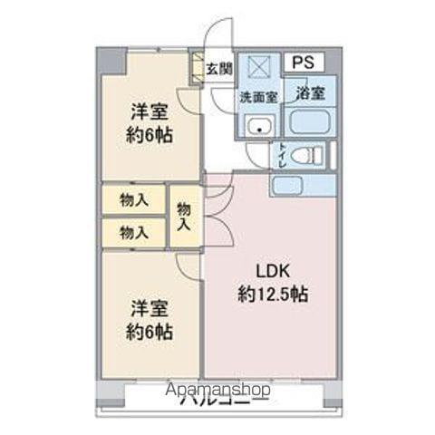 レージュ至来(2LDK/3階)の間取り写真