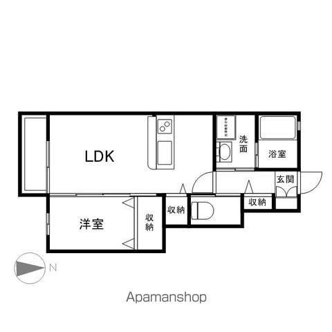 サンビレッジ樅の木(1LDK/1階)の間取り写真