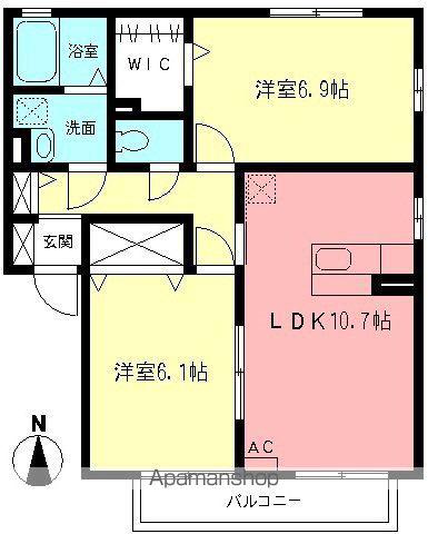マサーズハウス柊A(2LDK/2階)の間取り写真