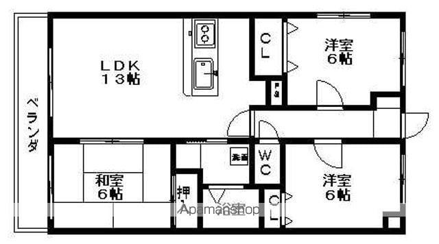 メゾン佐藤(3LDK/2階)の間取り写真