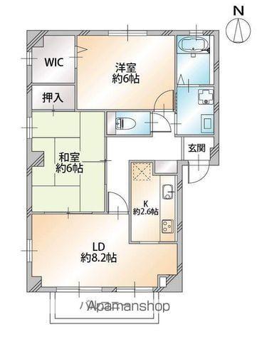フォブール泉川(2LDK/3階)の間取り写真