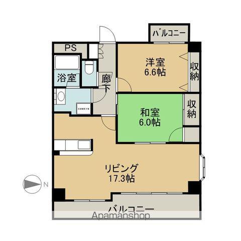 ファインド宮島(2LDK/6階)の間取り写真