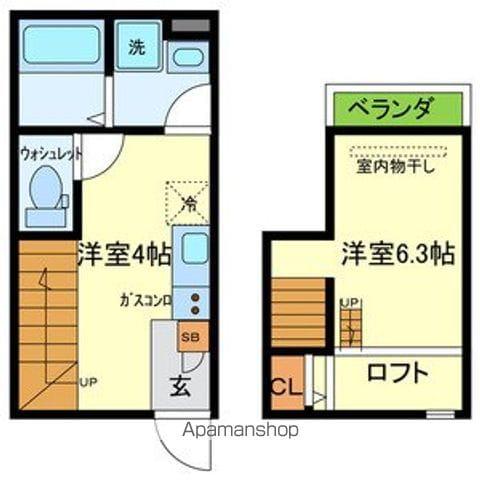 フォレストコート東今里(1K/1階)の間取り写真