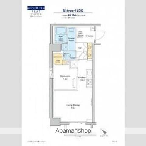 プラウドフラット月島アベニュー(1LDK/5階)の間取り写真