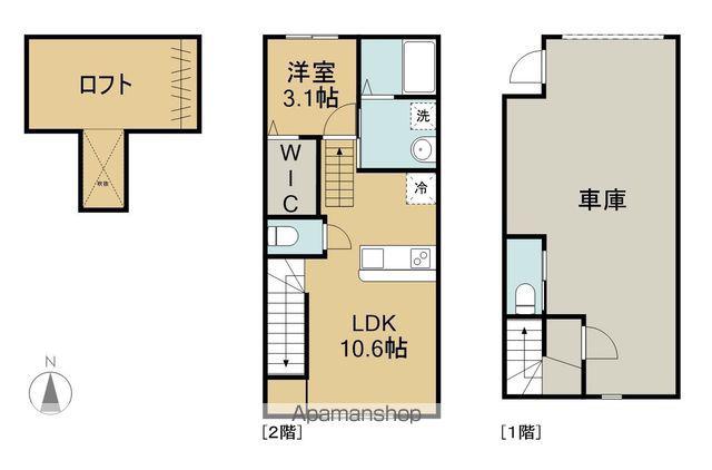 BASE SIIK(1LDK/2階)の間取り写真