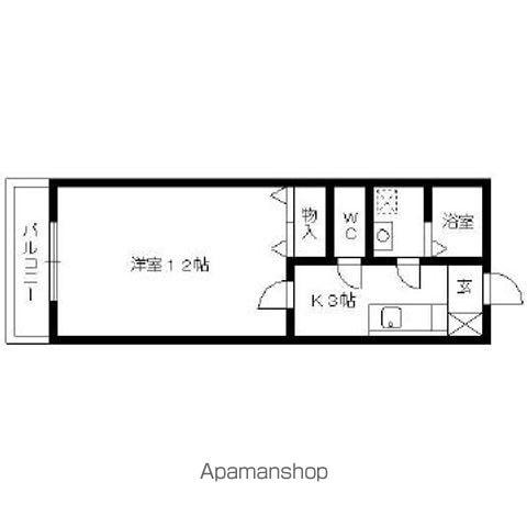フォーブルハウス中園A(1K/2階)の間取り写真