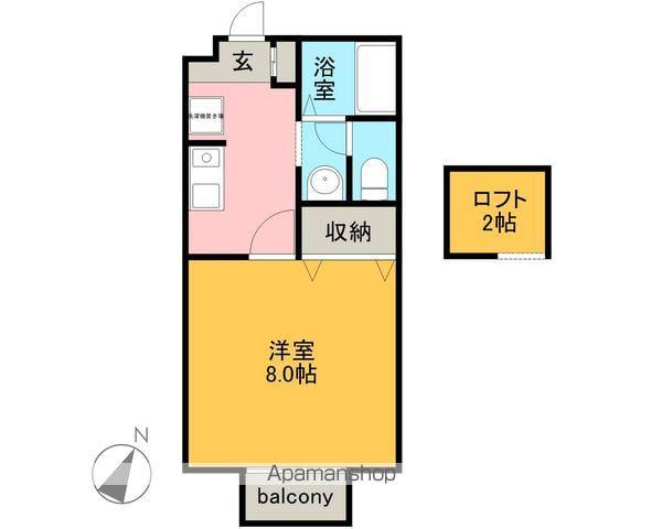 トゥルースコート(1K/2階)の間取り写真