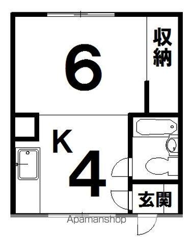 ハウスのじ(1K/1階)の間取り写真