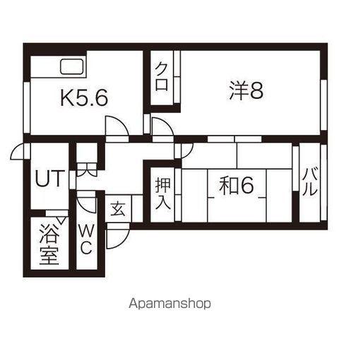 パレス・フラリッシュ(2DK/1階)の間取り写真